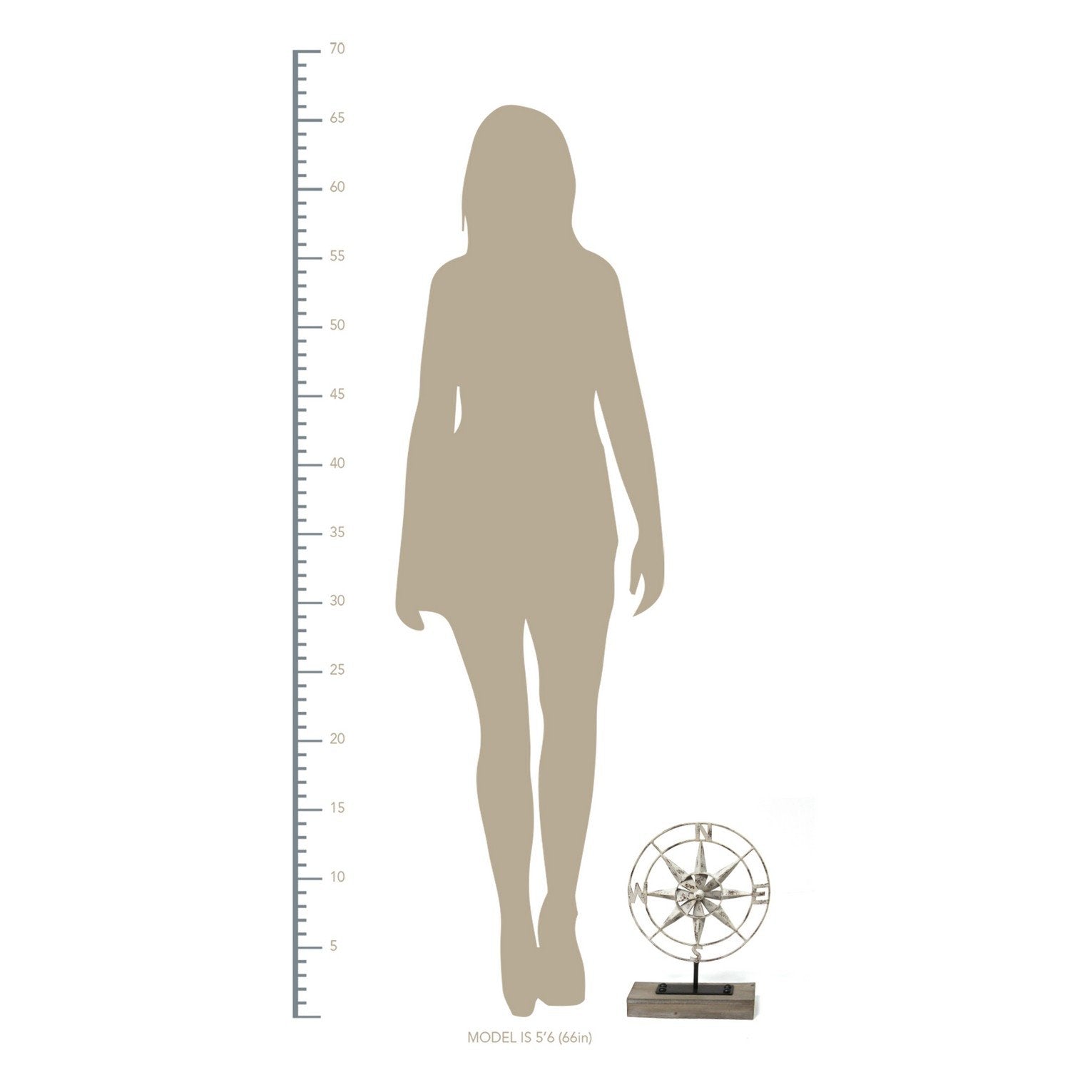 Compass of the Sea Metal and Wood Table Top