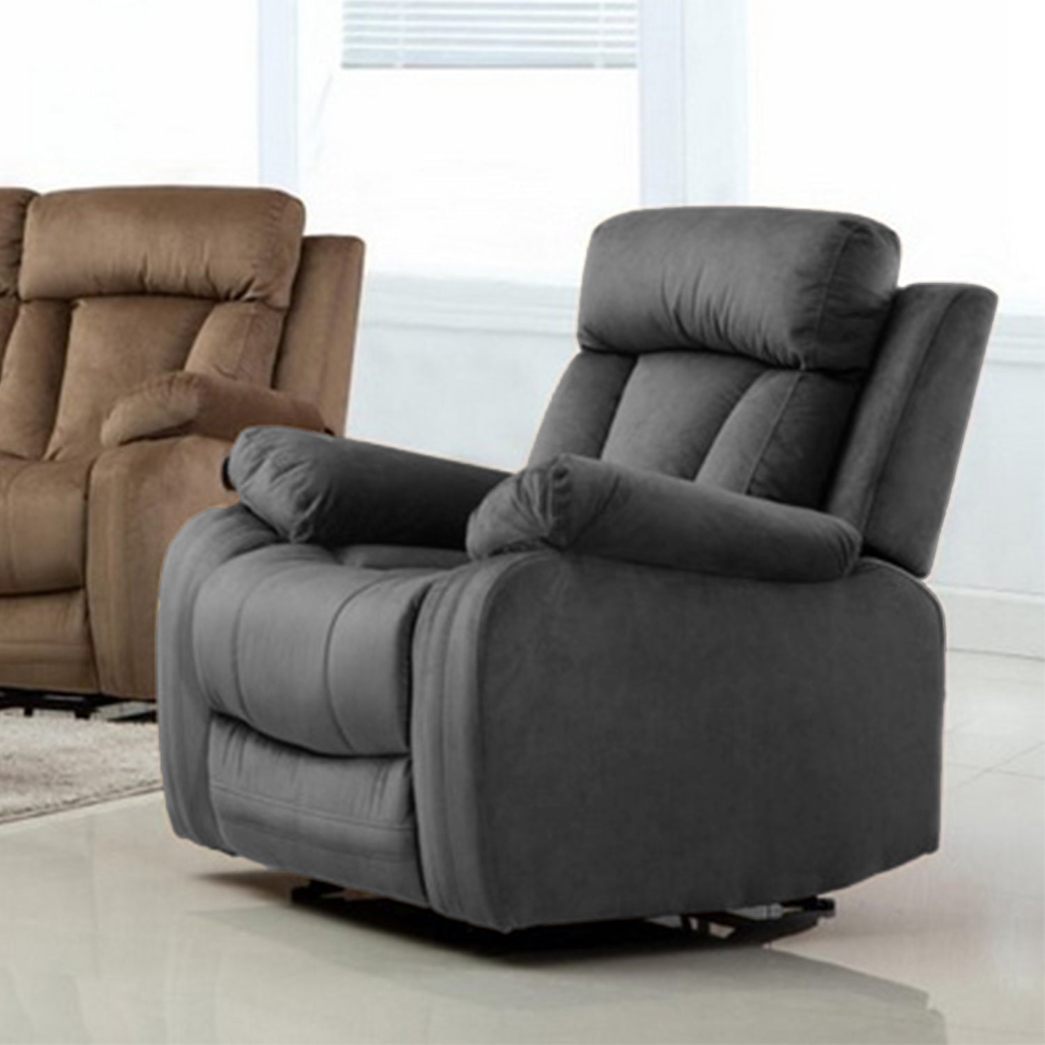 40" Modern Grey Fabric Chair