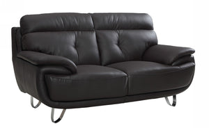 44" Fascinating Brown Leather Loveseat Couch