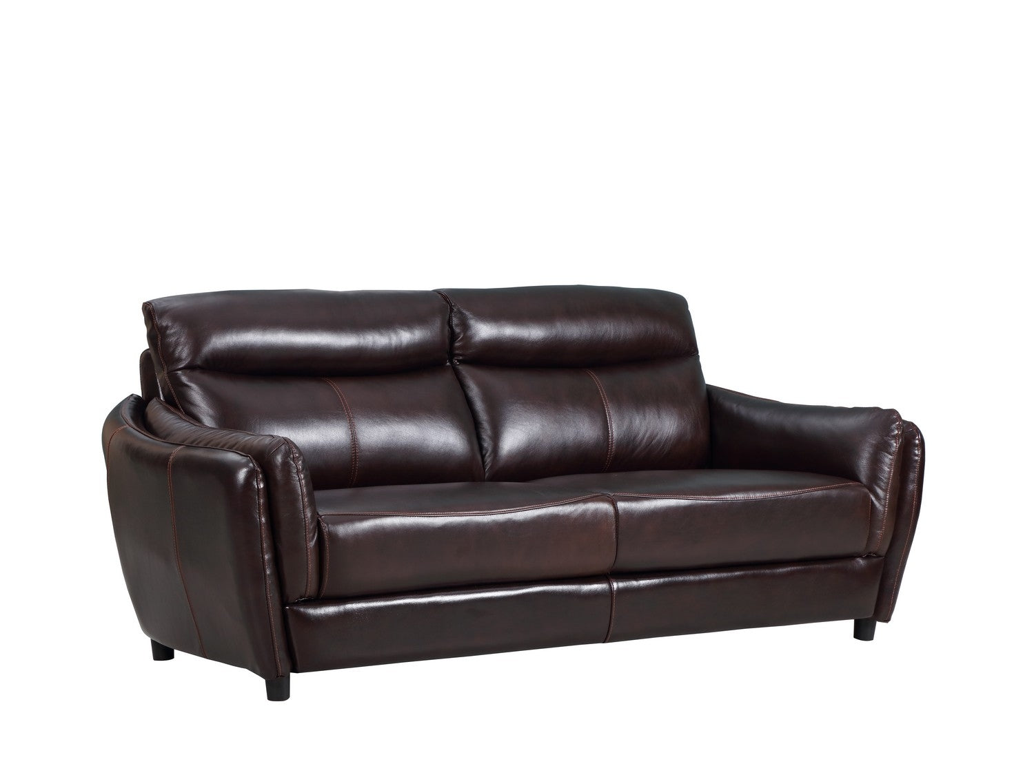 35" Tasteful Brown Leather Sofa