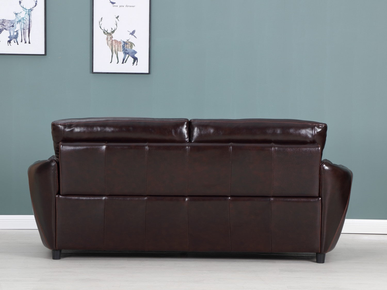 35" Tasteful Brown Leather Sofa