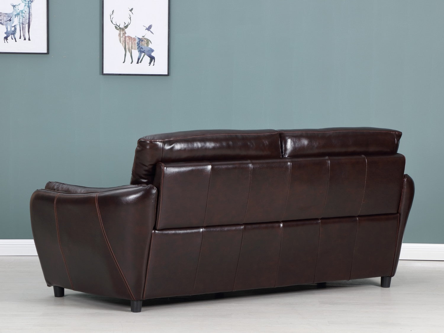 35" Tasteful Brown Leather Sofa