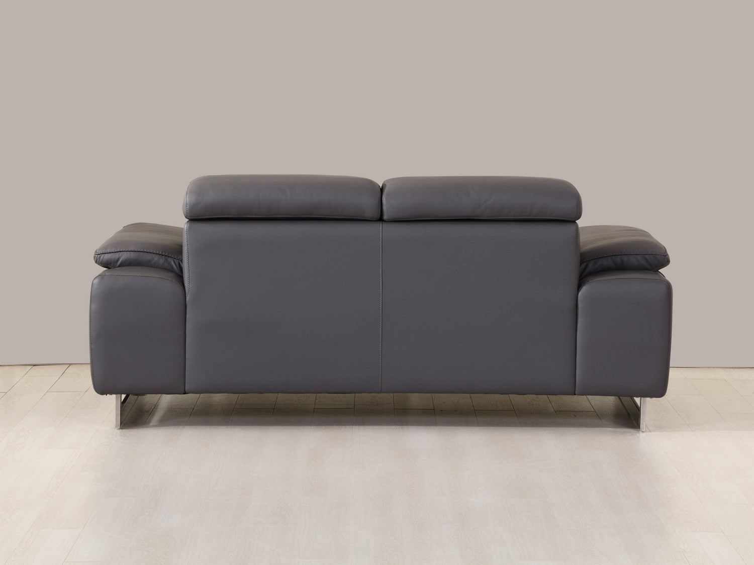 31" Tasteful Dark Grey Leather Loveseat