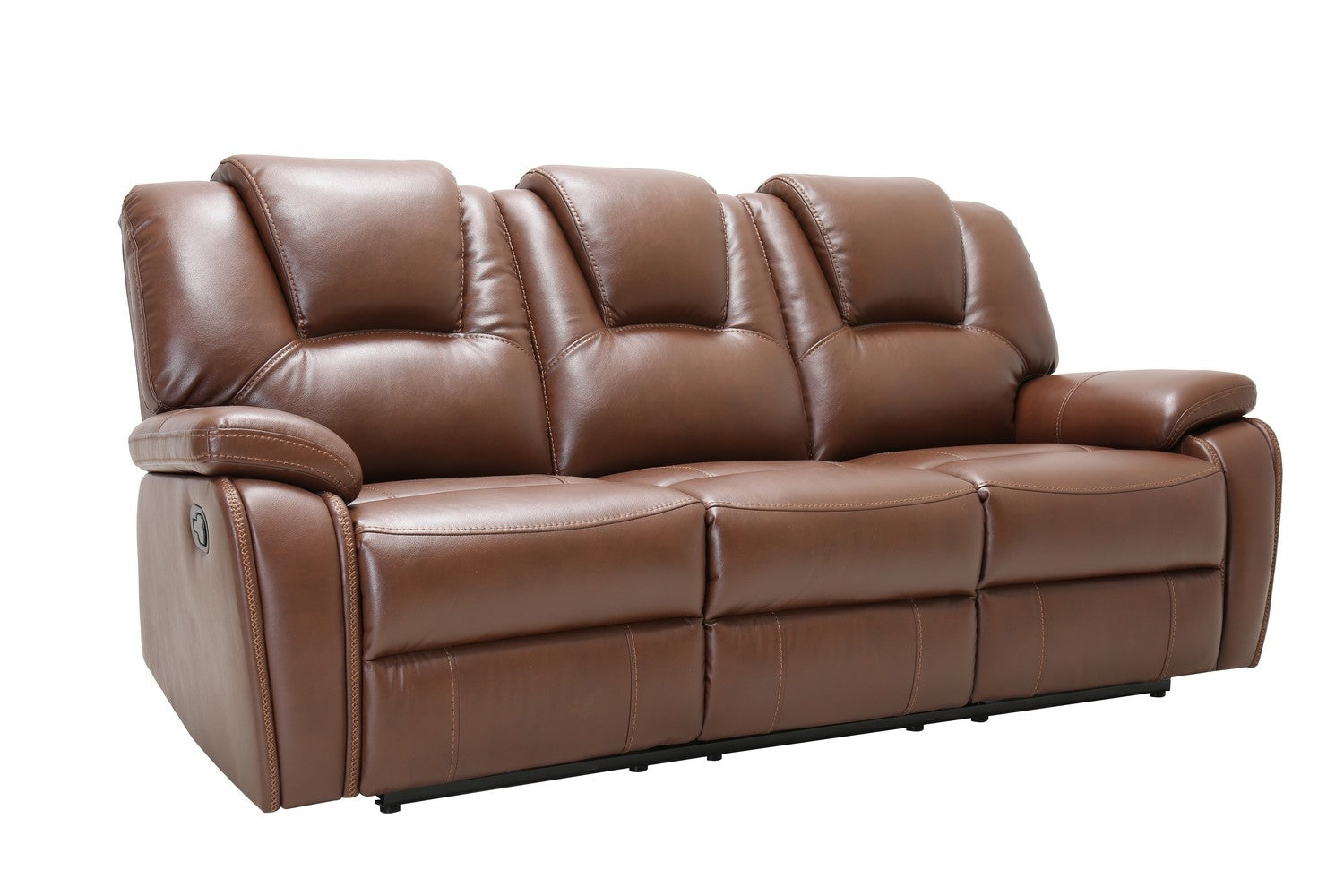 40" Contemporary Brown Leather Sofa