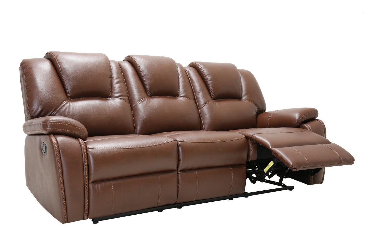 40" Contemporary Brown Leather Sofa