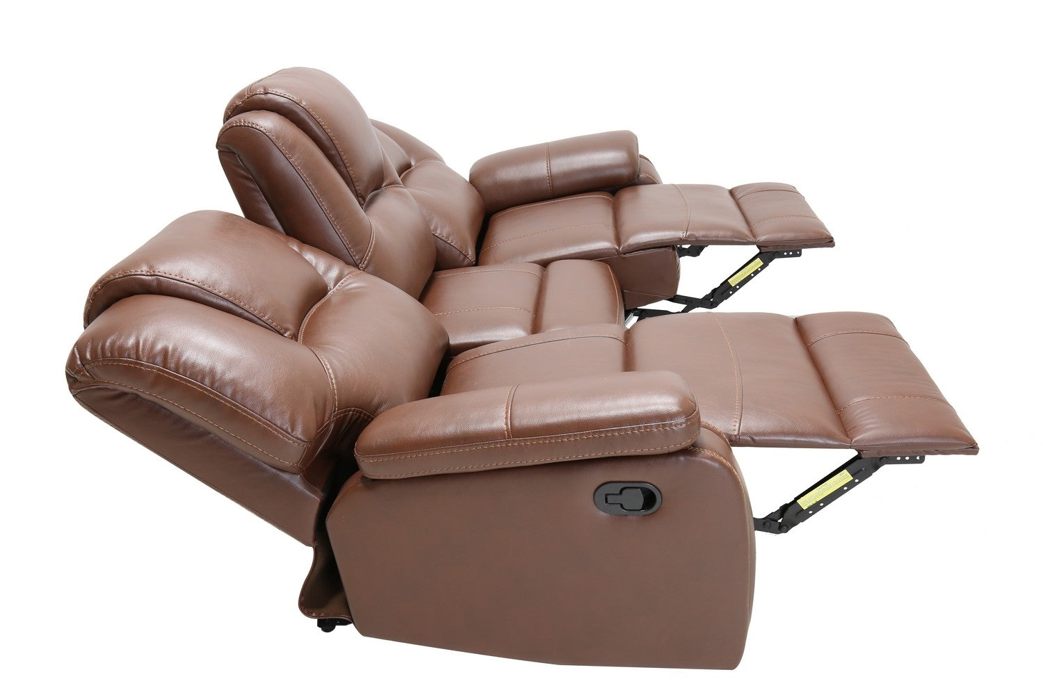 40" Contemporary Brown Leather Sofa