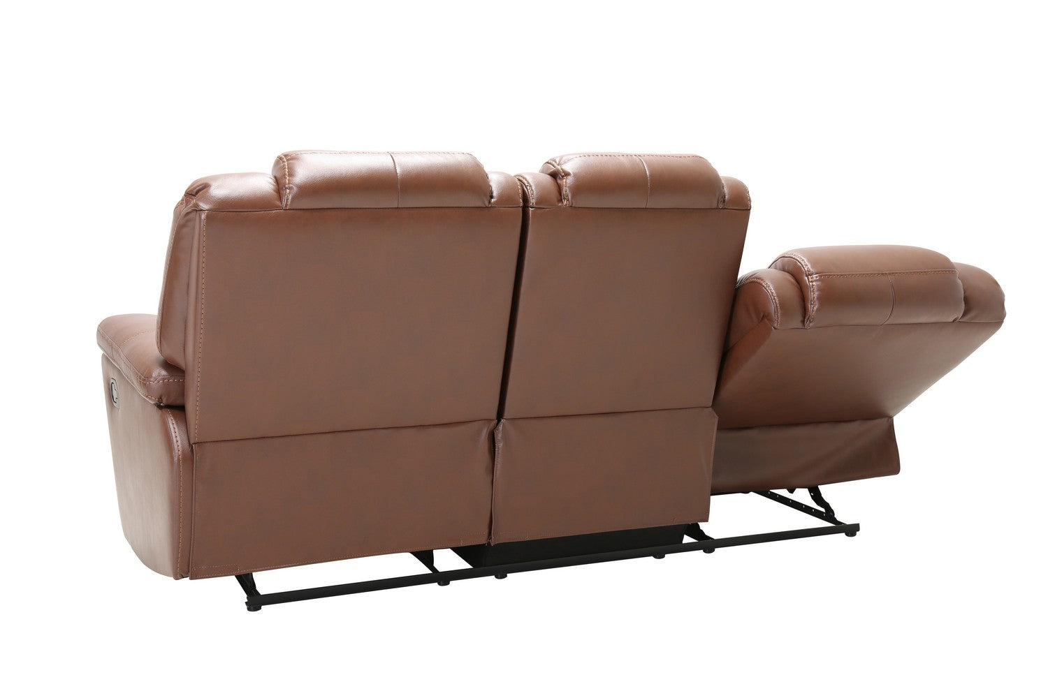 40" Contemporary Brown Leather Sofa