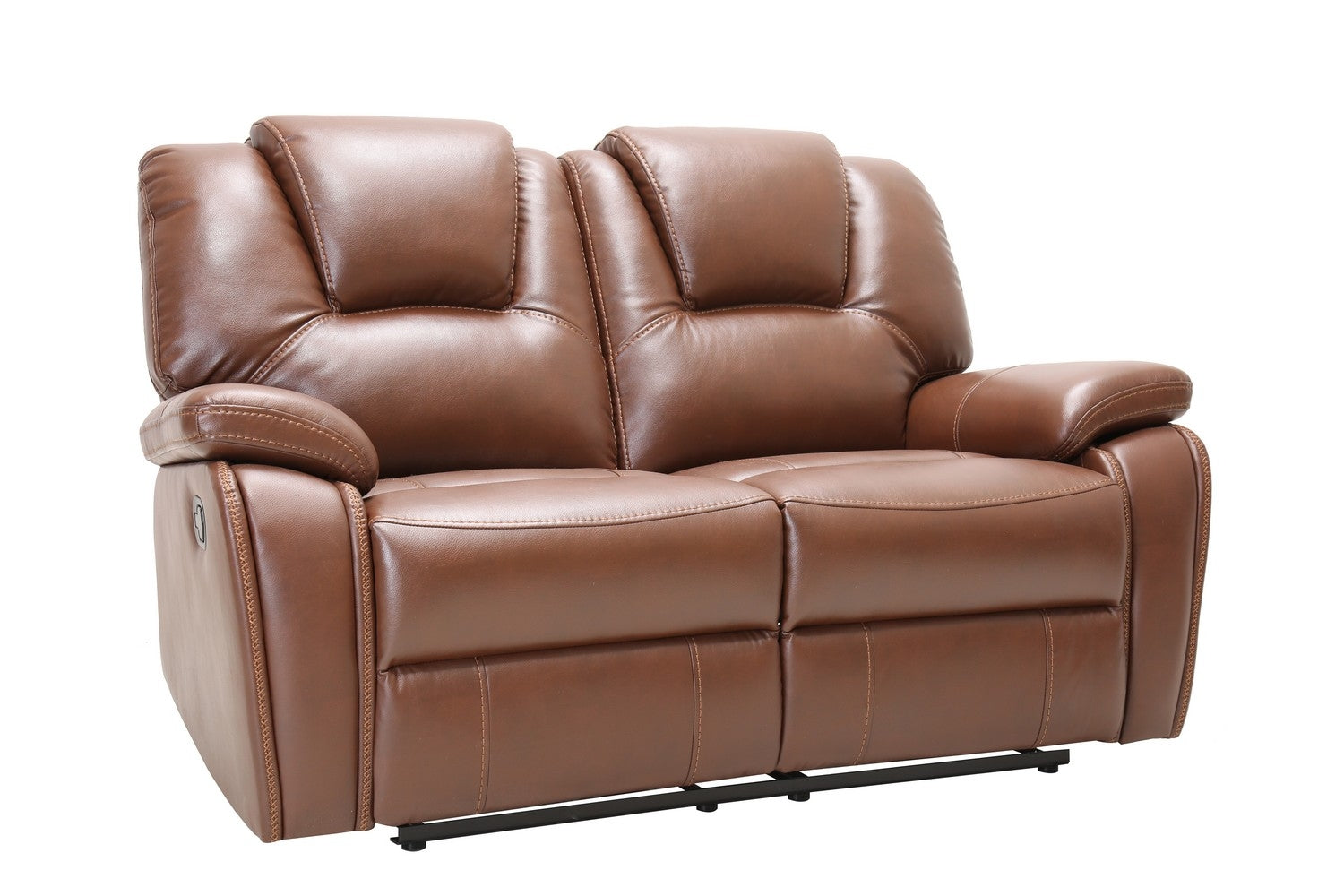 40" Contemporary Brown Leather Loveseat