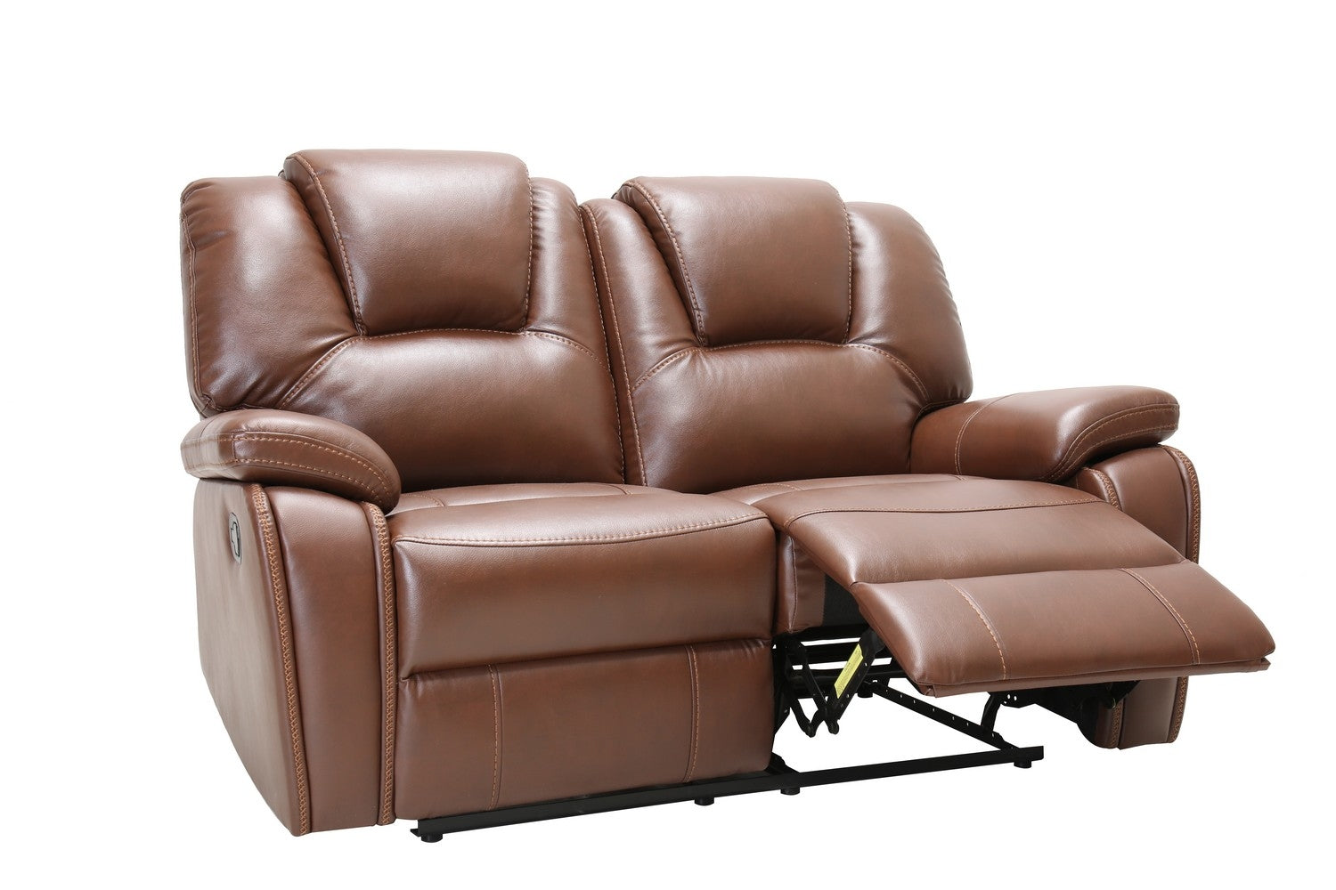 40" Contemporary Brown Leather Loveseat