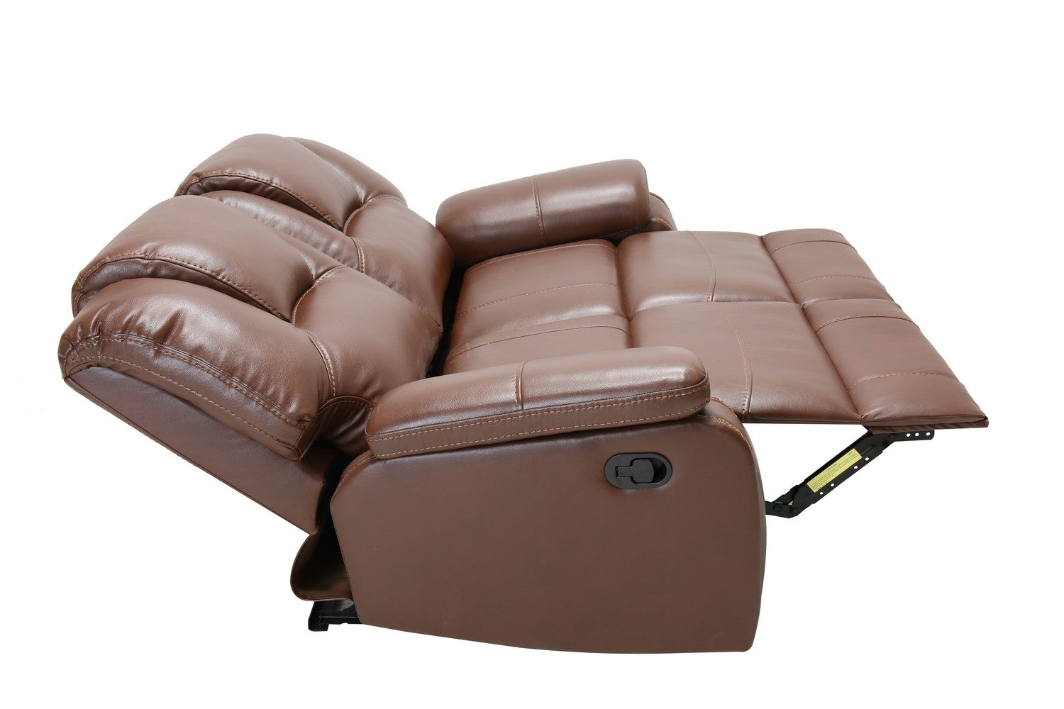 40" Contemporary Brown Leather Loveseat