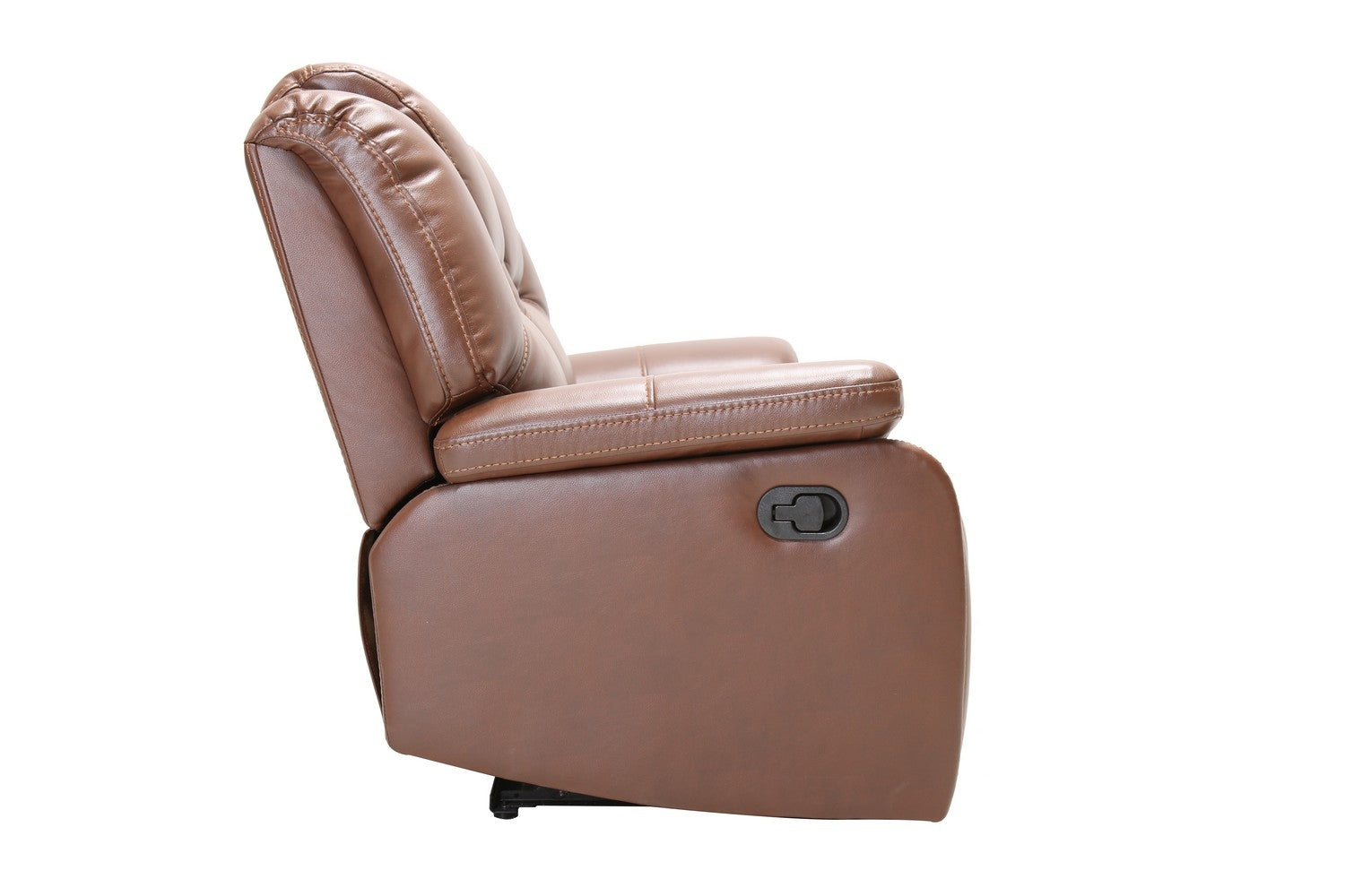 40" Contemporary Brown Leather Loveseat