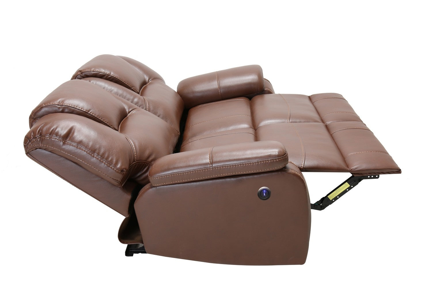 40" Contemporary Brown Leather Power Reclining Loveseat