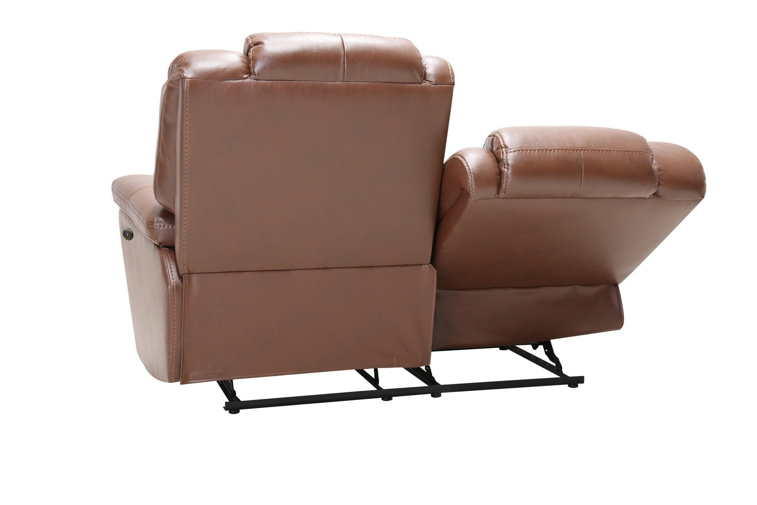 40" Contemporary Brown Leather Power Reclining Loveseat