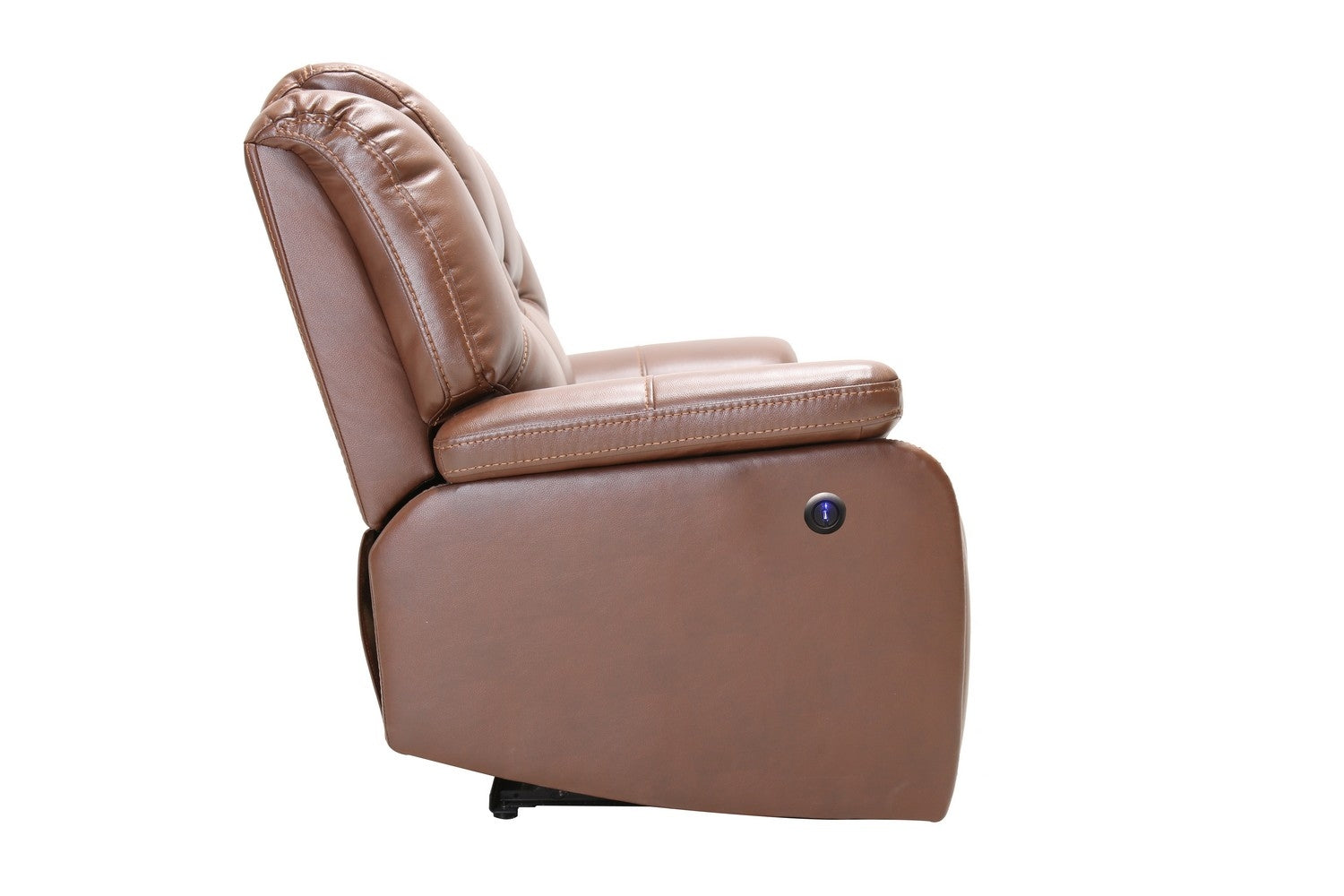 40" Contemporary Brown Leather Power Reclining Loveseat
