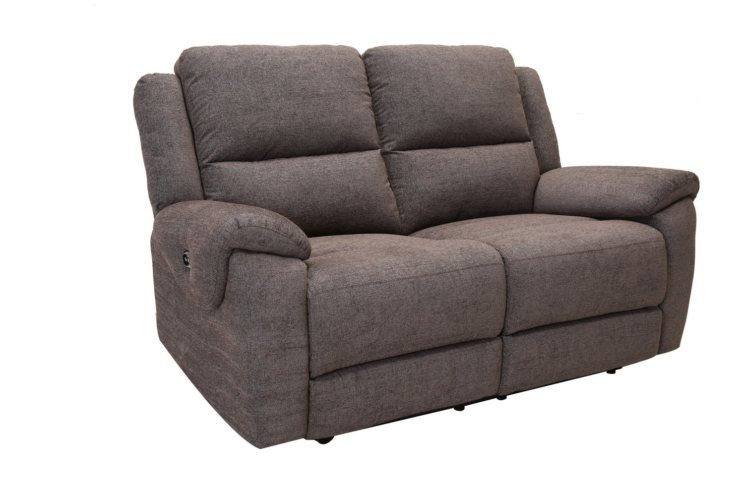 39" Modern Grey Fabric Power Reclining Loveseat