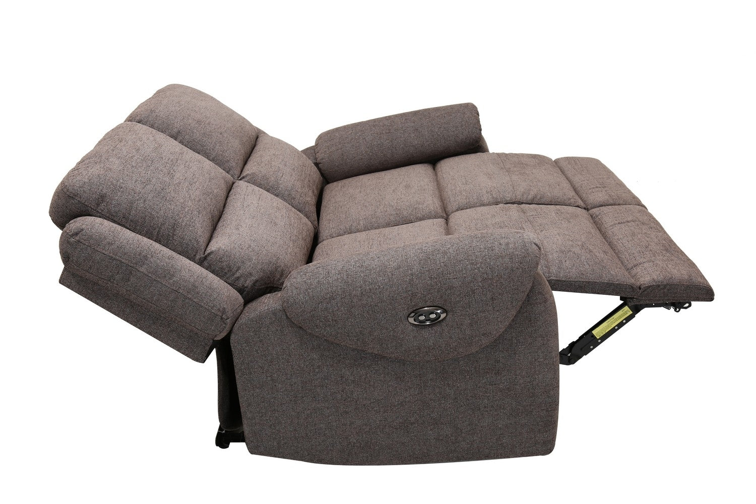39" Modern Grey Fabric Power Reclining Loveseat