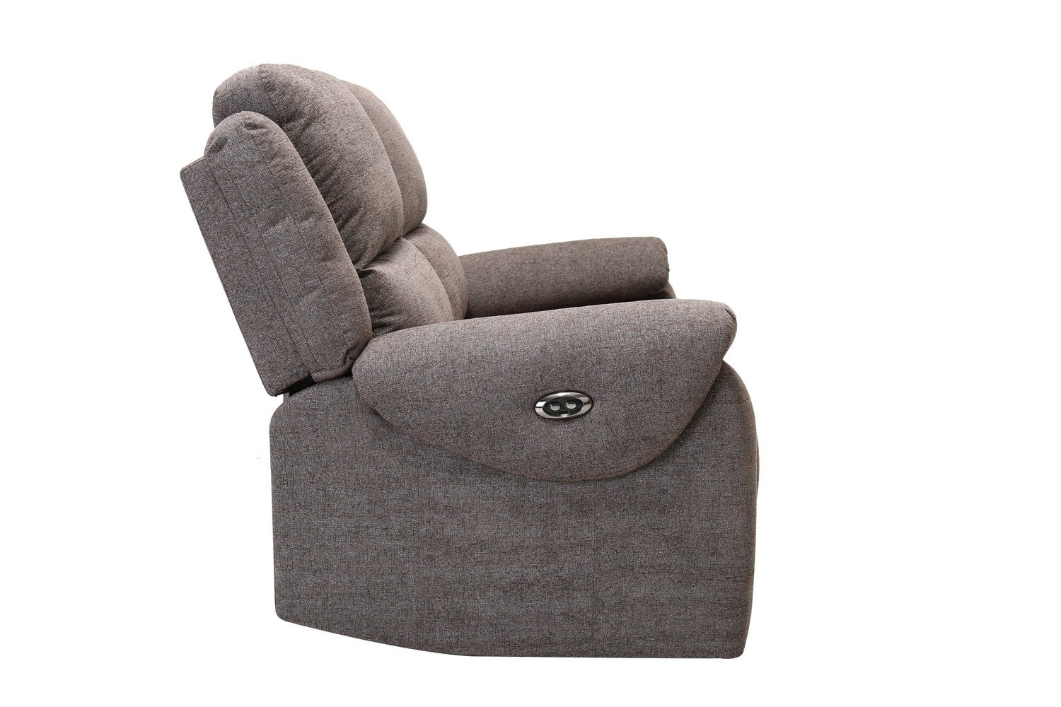 39" Modern Grey Fabric Power Reclining Loveseat