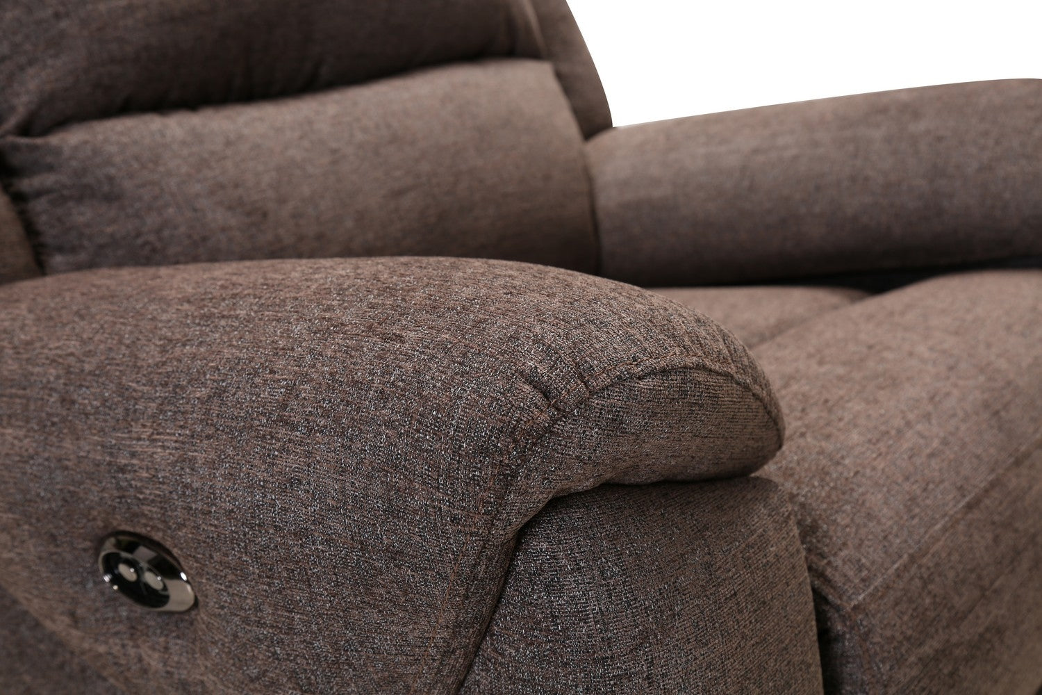 39" Modern Grey Fabric Power Reclining Loveseat