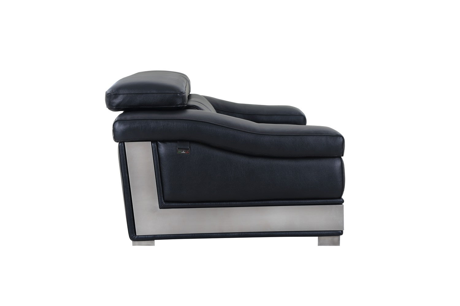 31to 39" Modern Black Leather Loveseat