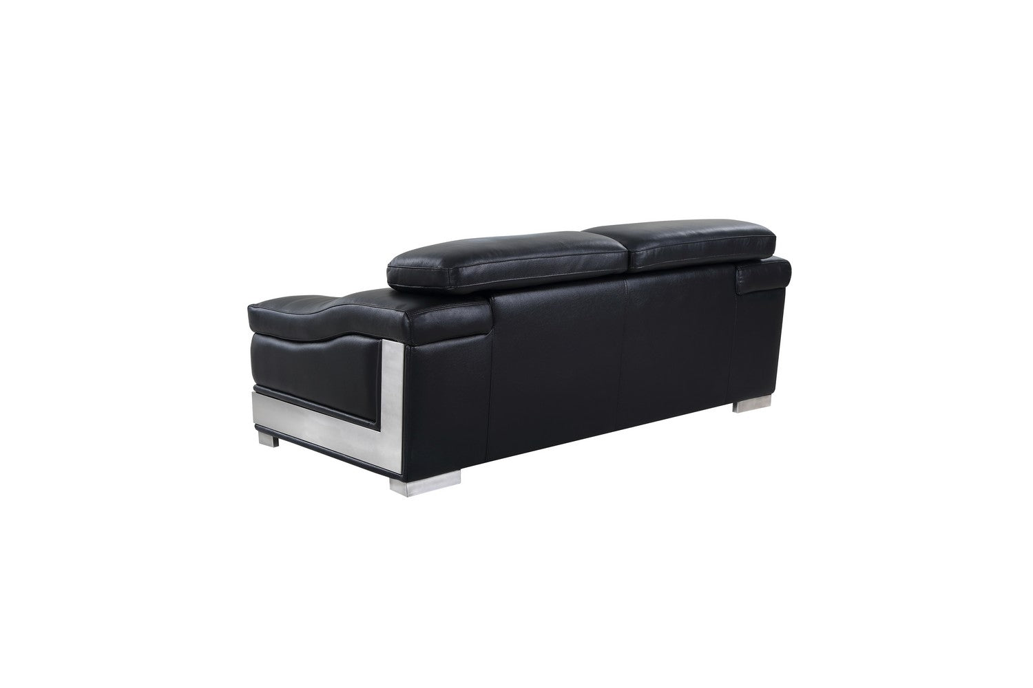 31to 39" Modern Black Leather Loveseat