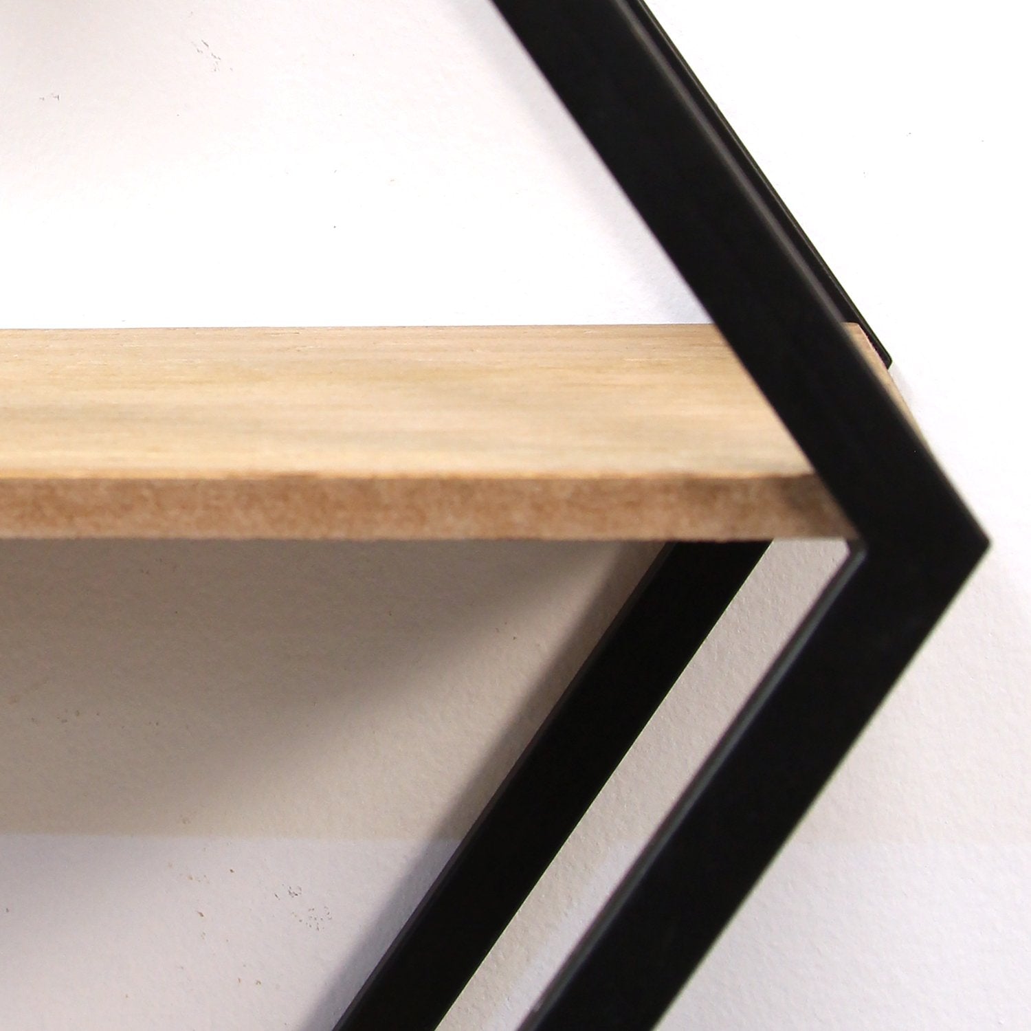 Diamond Wood and Metal Shelf Wall Decor