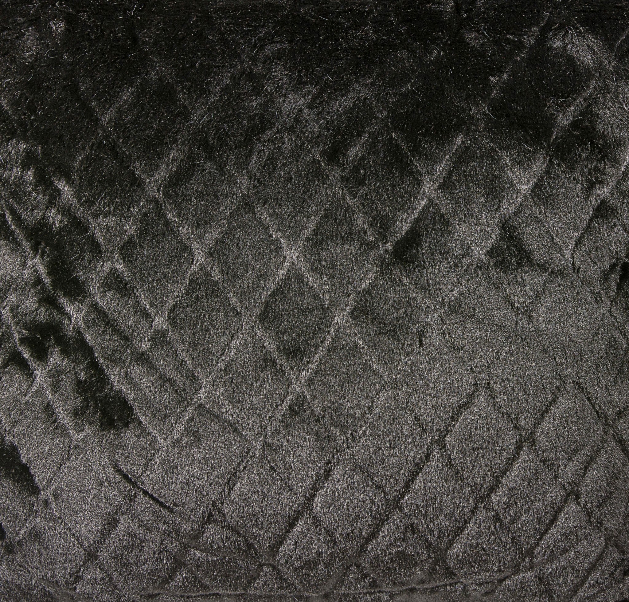 18" x 18" x 5" - Black, Faux Fur - Pillow 2-Pack