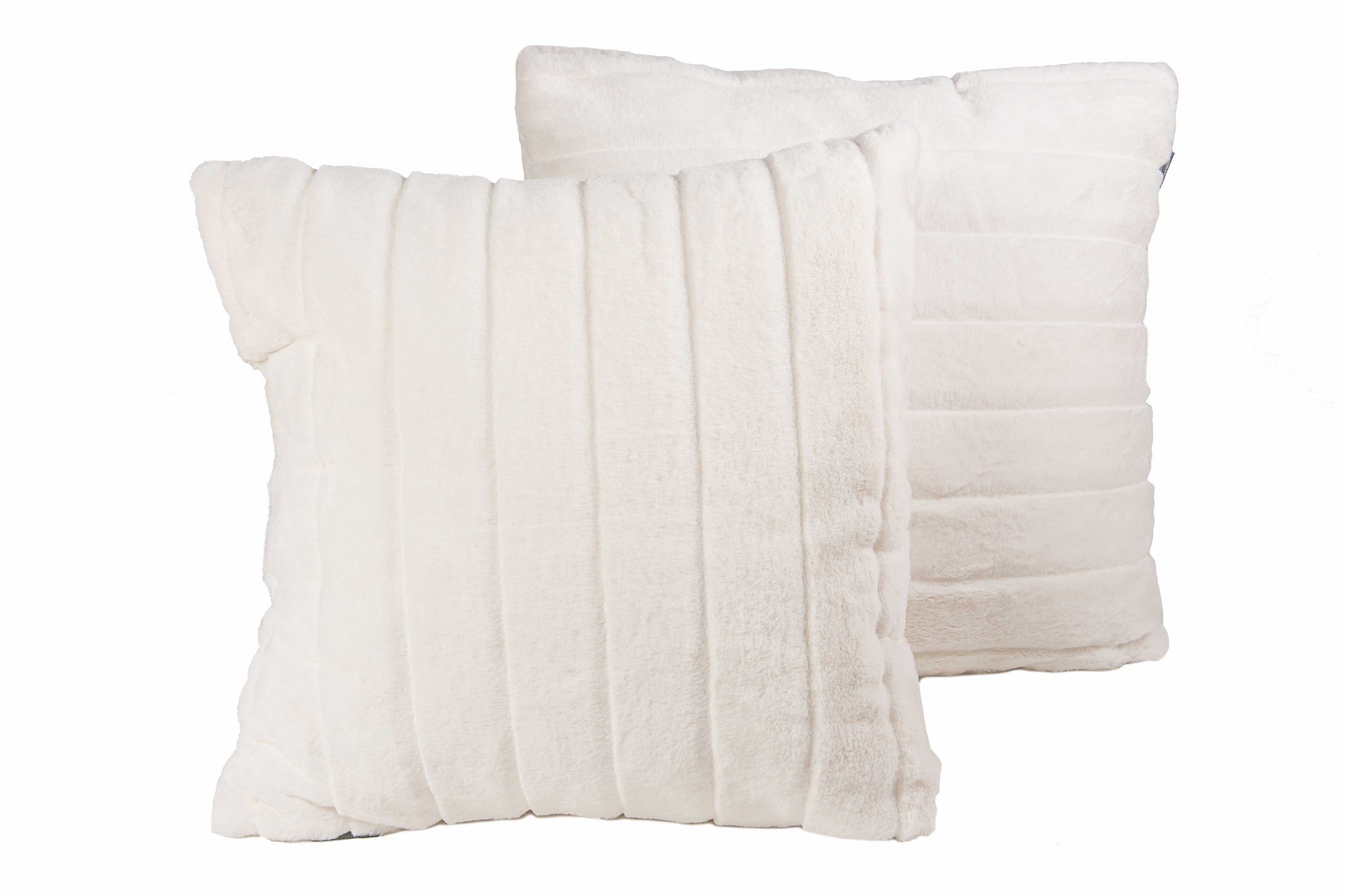 18" x 18" x 5" Off-White, Faux Fur - Pillow 2-Pack