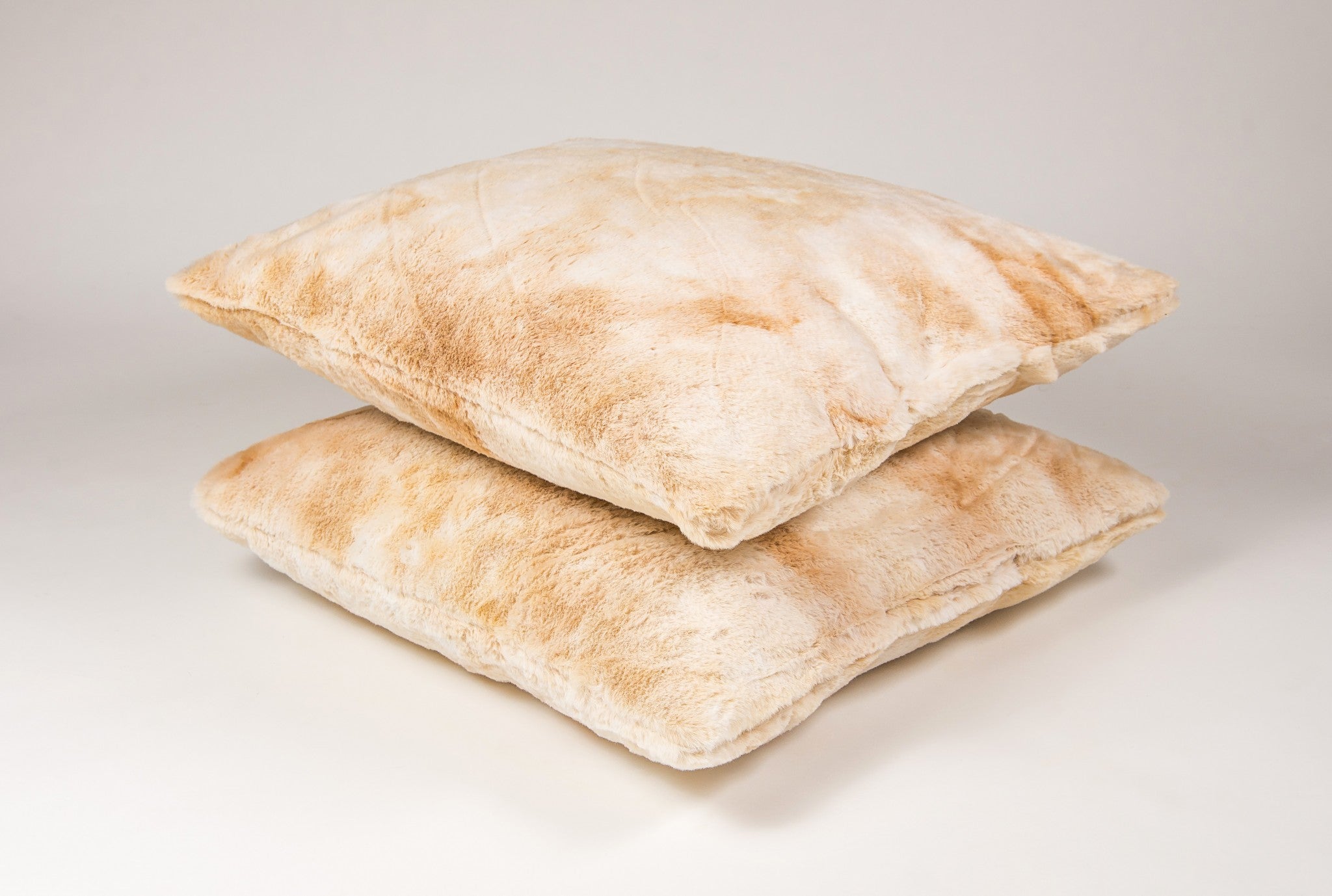 18" x 18" x 5" Beige, Faux Fur - Pillow 2-Pack