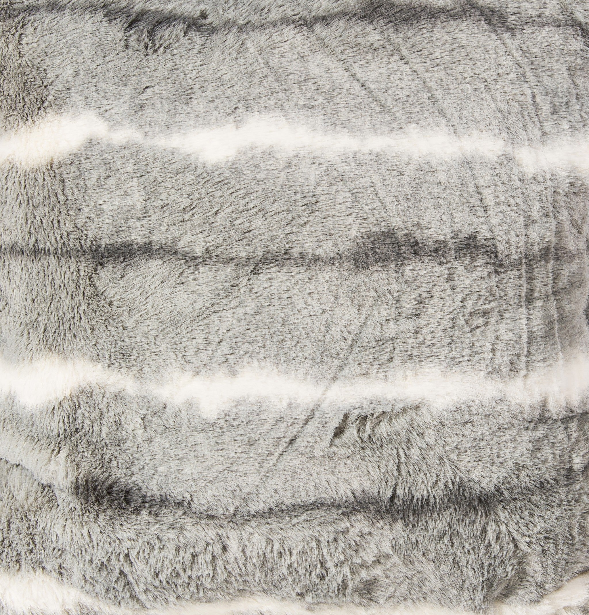 18" x 18" x 5" Grey/White, Faux Fur - Pillow 2-Pack