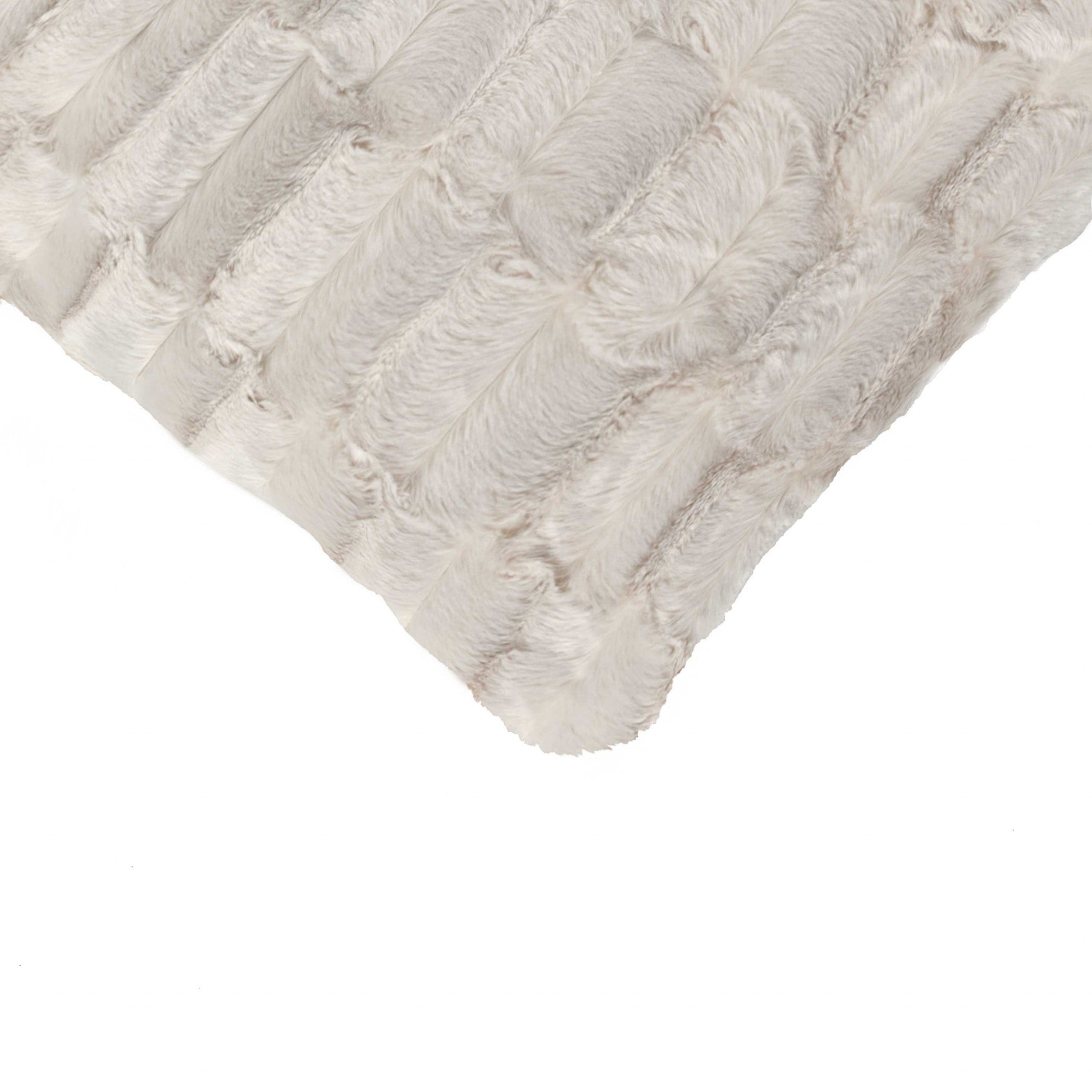 18" x 18" x 5" Tan, Linear Faux Fur - Pillow 2-Pack