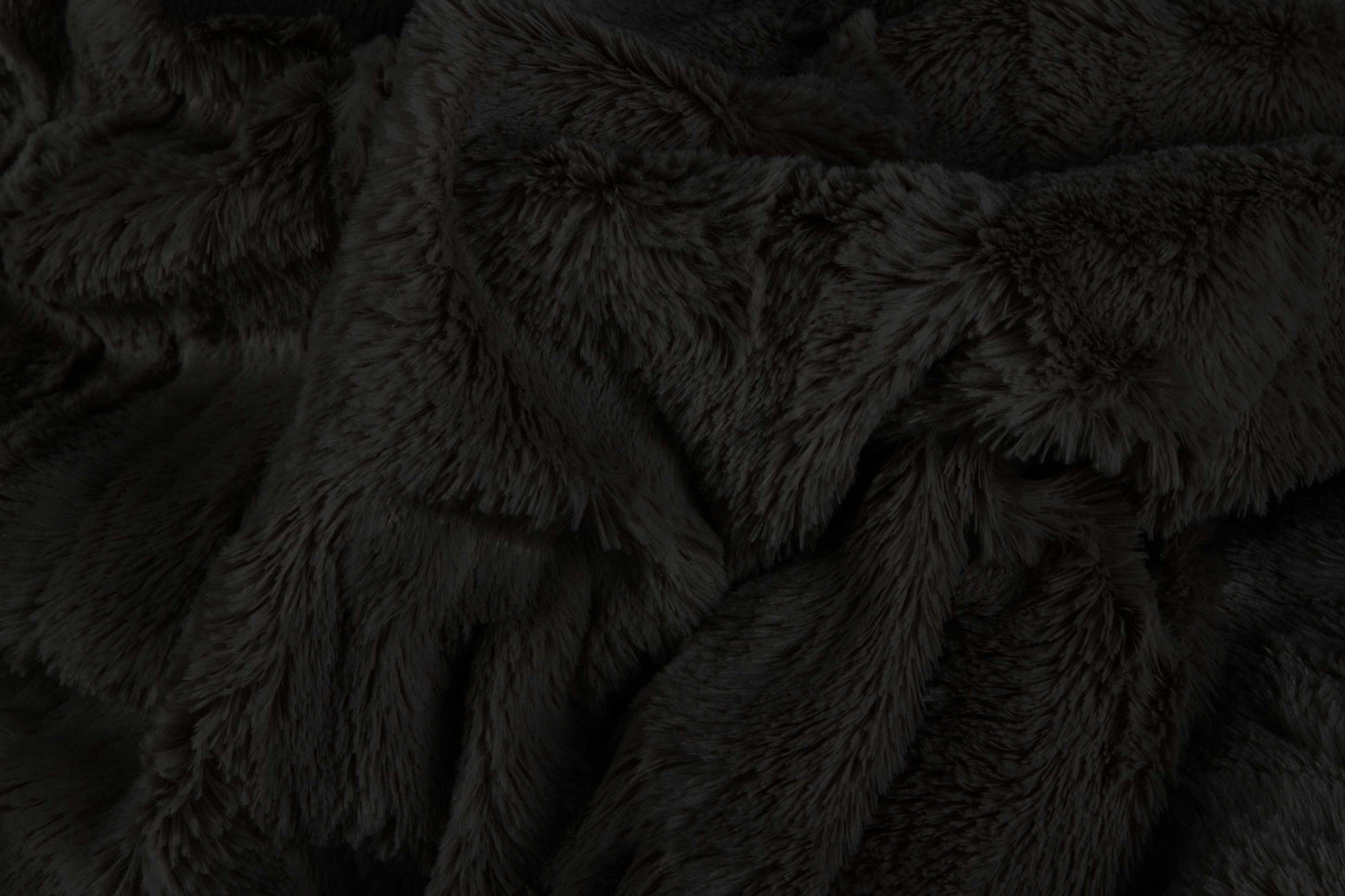 50" x 70" x 2" Black, Faux Fur - Throw