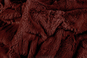 50" x 70" x 2" Burgundy, Faux Fur - Throw
