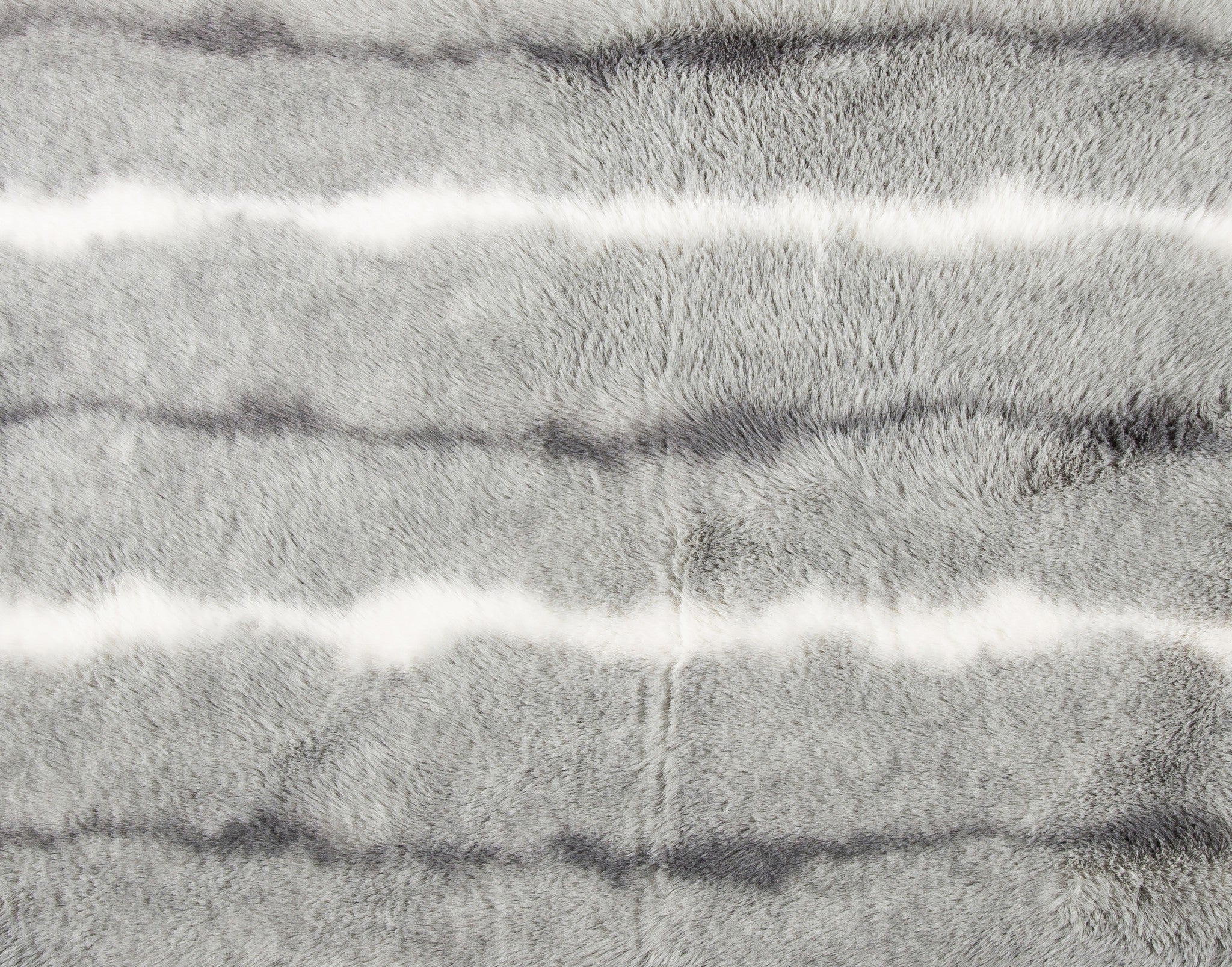 50" x 70" x 2" Grey/White, Faux Fur - Throw