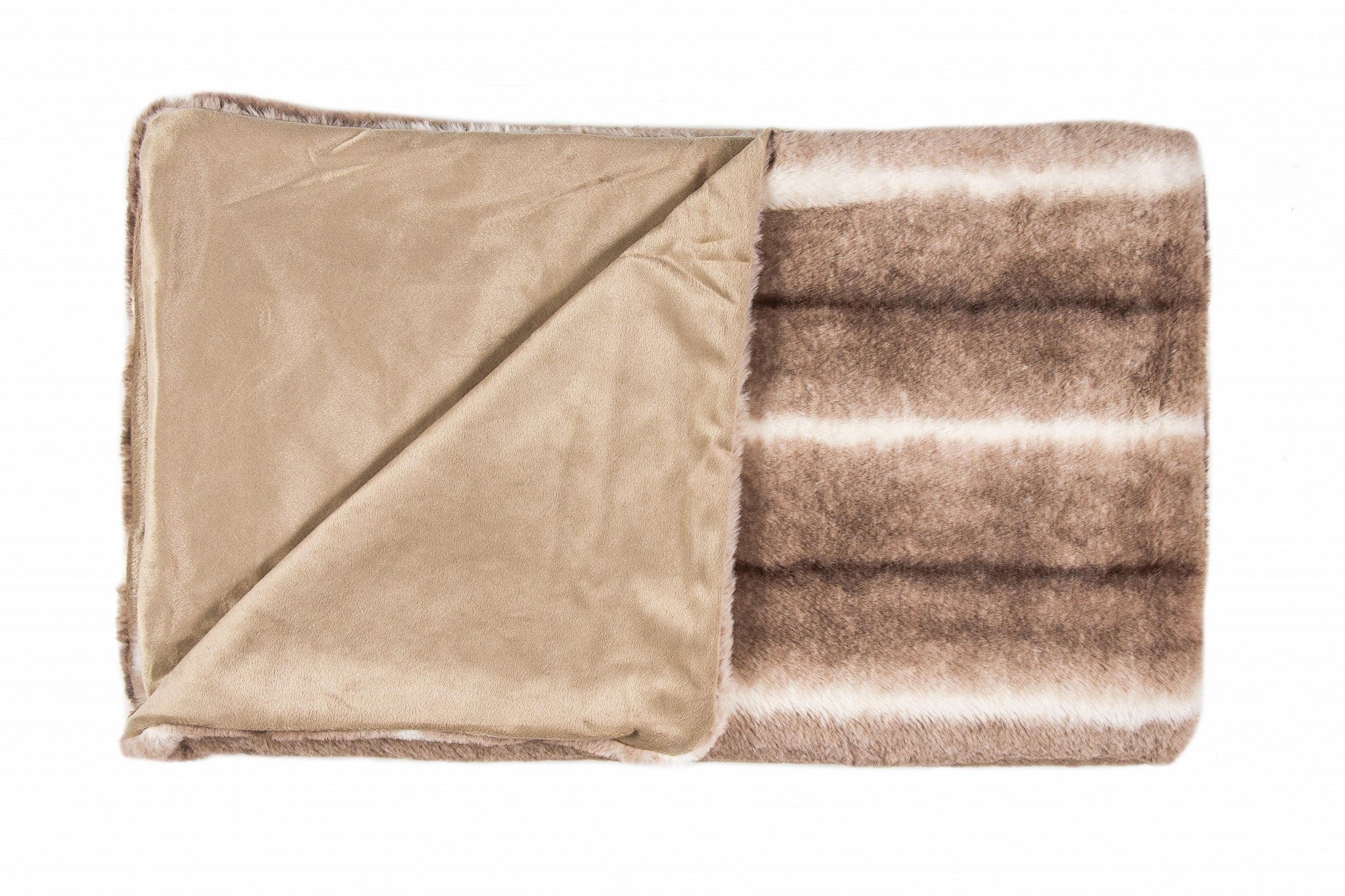 50" x 70" x 2" Taupe, Faux Fur - Throw