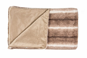 50" x 70" x 2" Taupe, Faux Fur - Throw