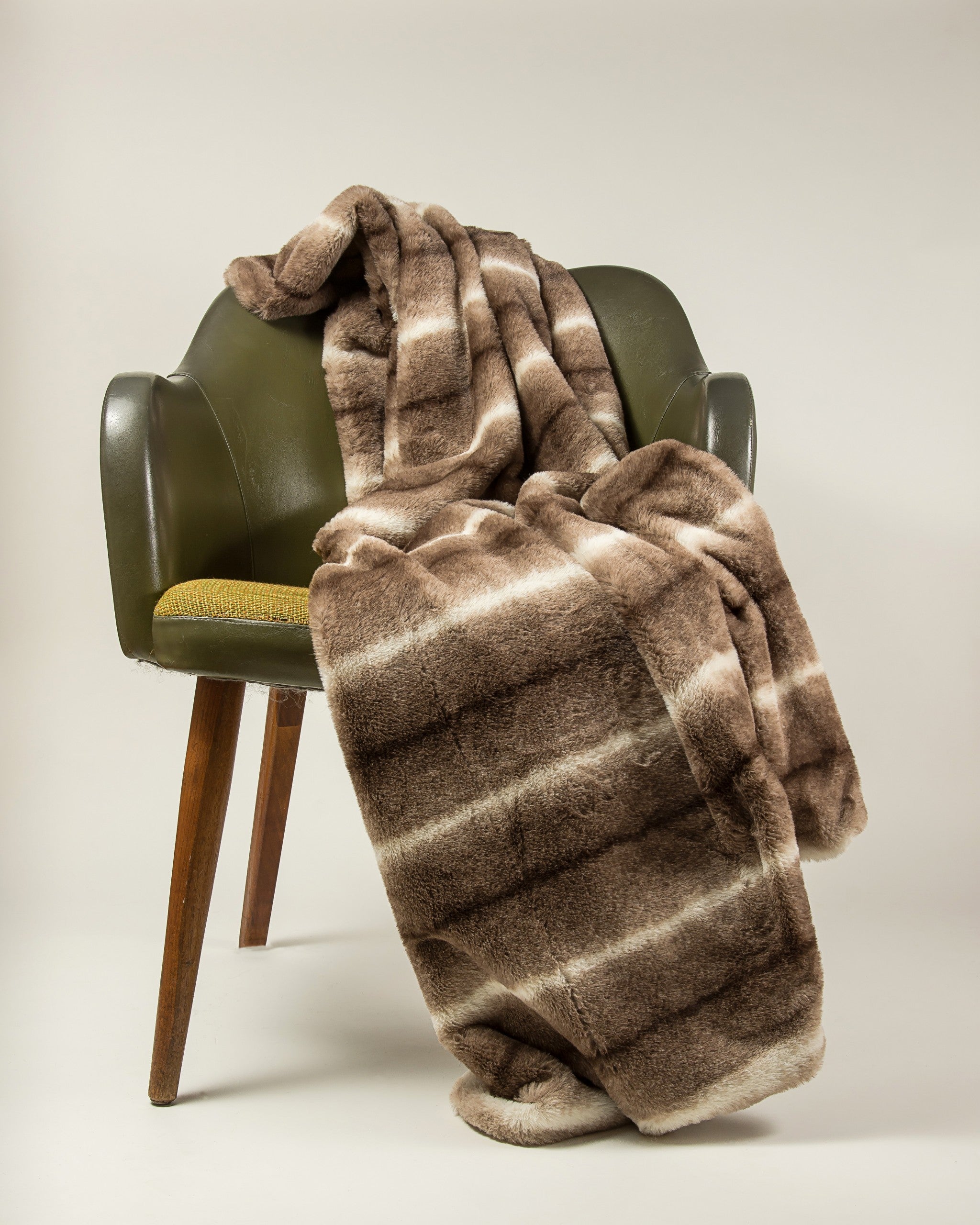 50" x 70" x 2" Taupe, Faux Fur - Throw