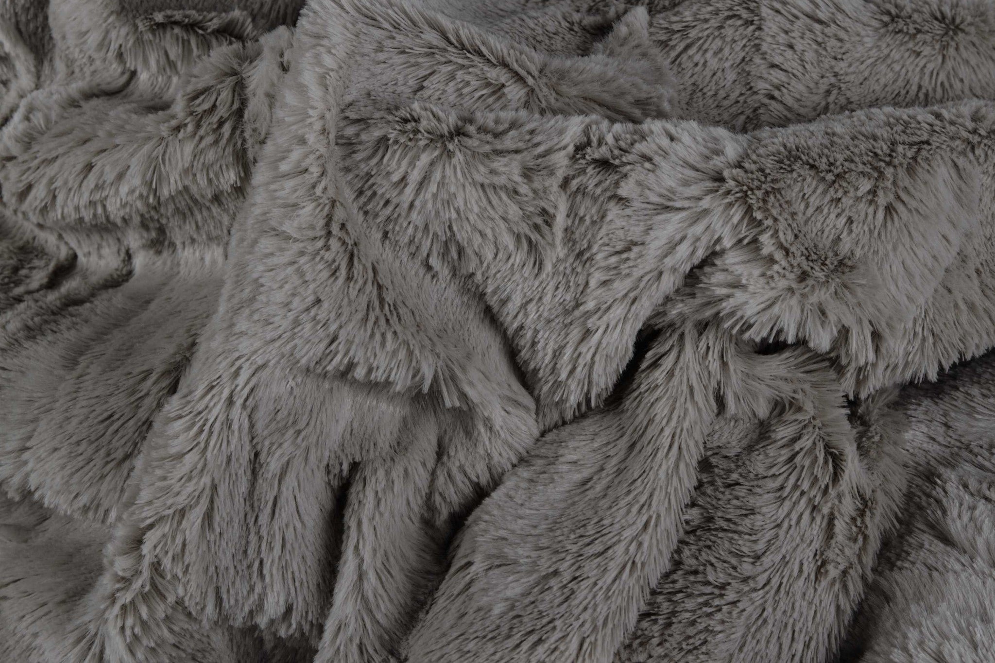 50" x 70" x 2" Grey, Faux Fur - Throw