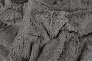 50" x 70" x 2" Grey, Faux Fur - Throw