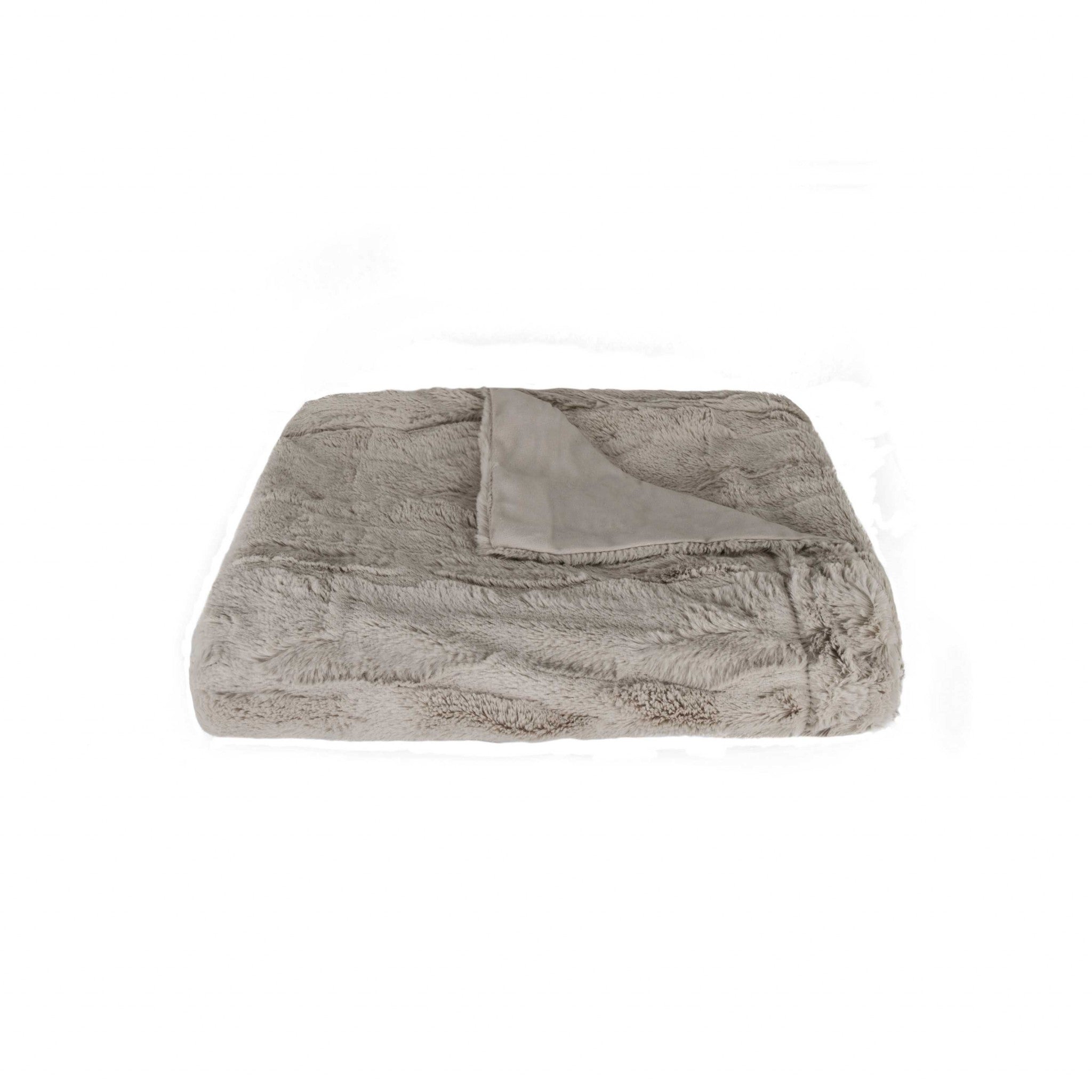 50" x 70" x 2" Oatmeal, Faux Fur - Throw
