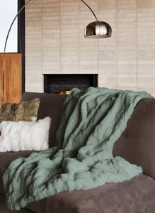 50" x 70" x 2" Seagrass, Faux Fur - Throw