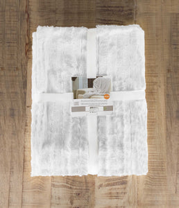 50" x 70" x 2" Off White, Faux Fur - Throw