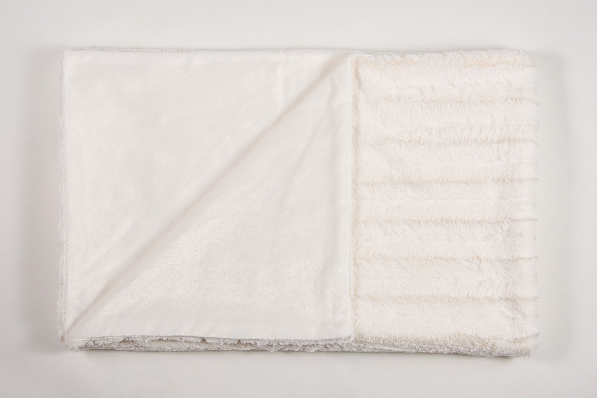 50" x 70" x 2" Off White Faux Fur Throw