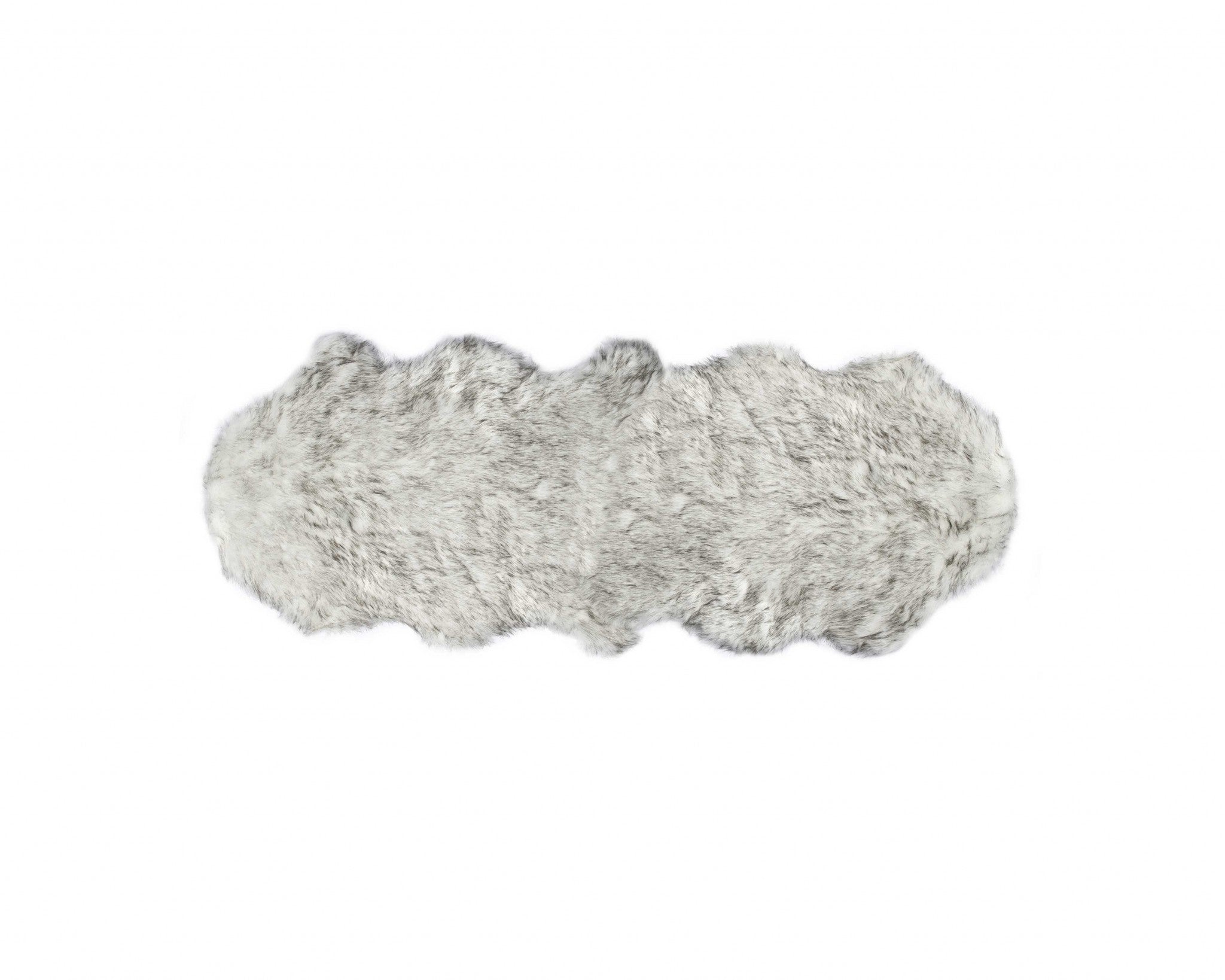 24" x 72" x 1.5" Grey, Faux Sheepskin - Rug