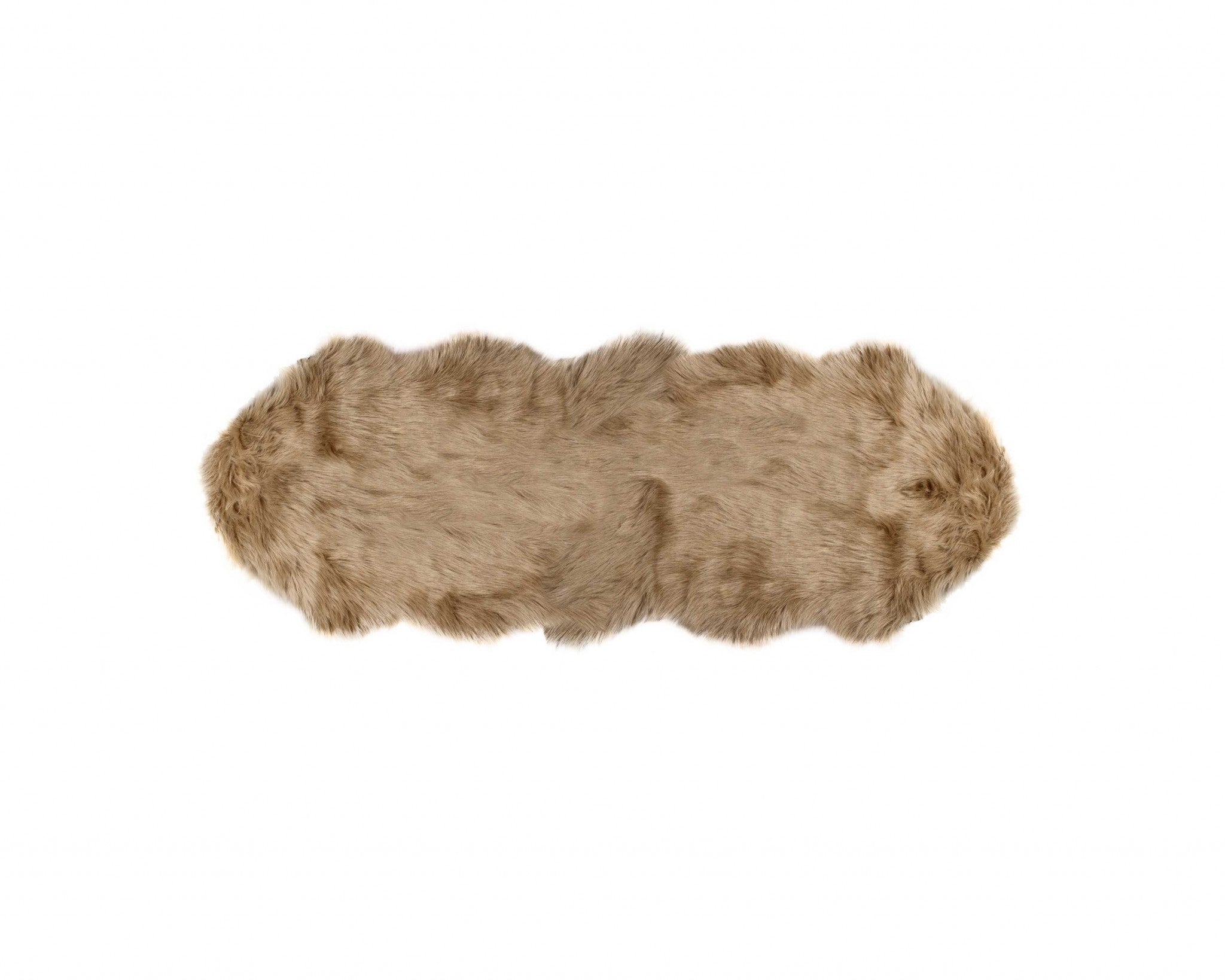 24" x 72" x 1.5" Tan, Faux Sheepskin - Rug