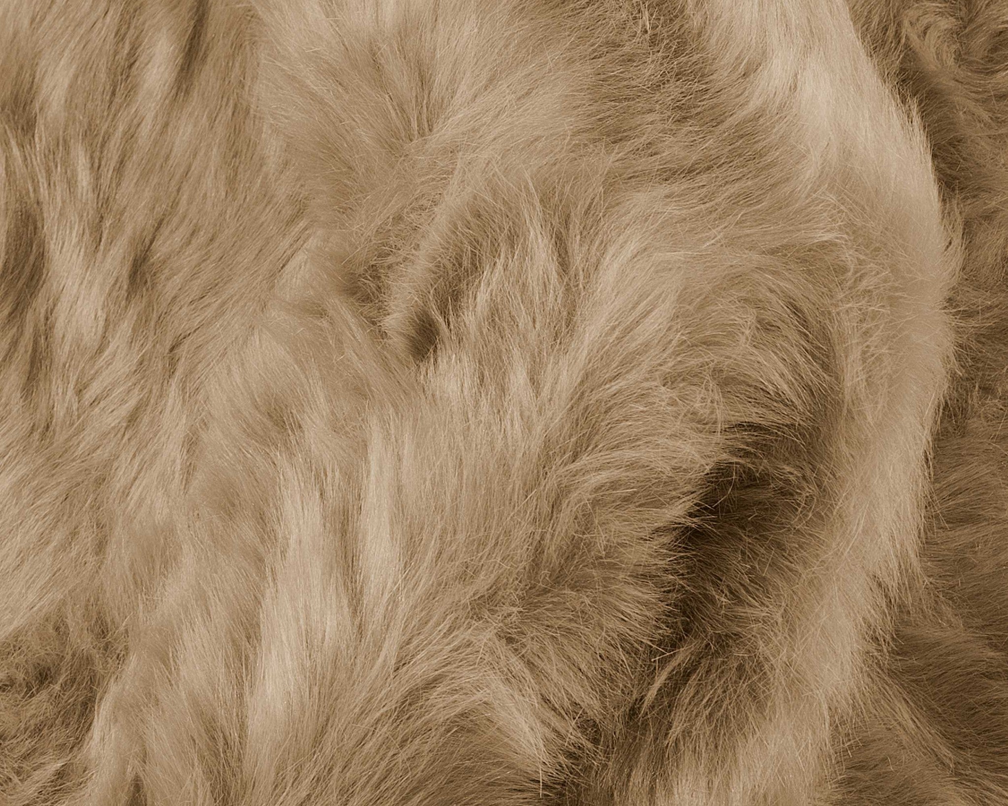 24" x 72" x 1.5" Tan, Faux Sheepskin - Rug