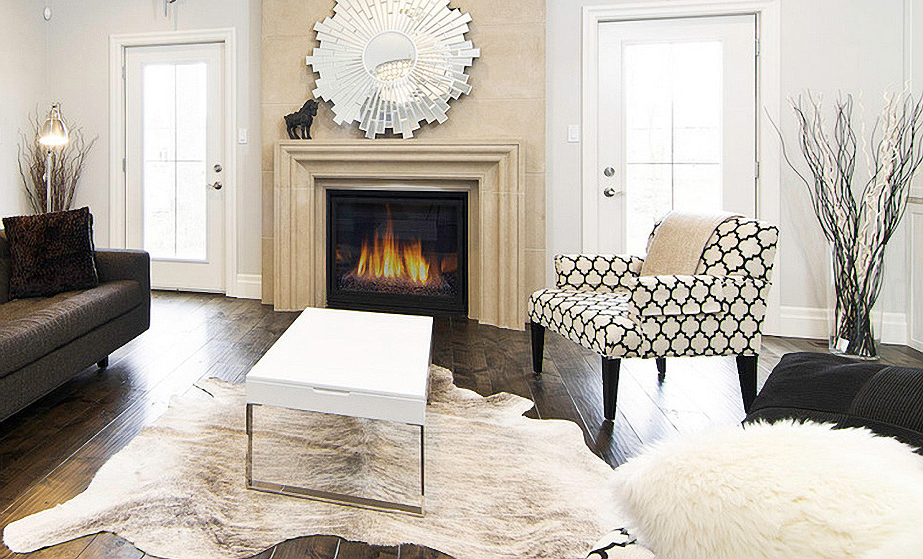 60" x 84" Light Brindle Cowhide  Rug