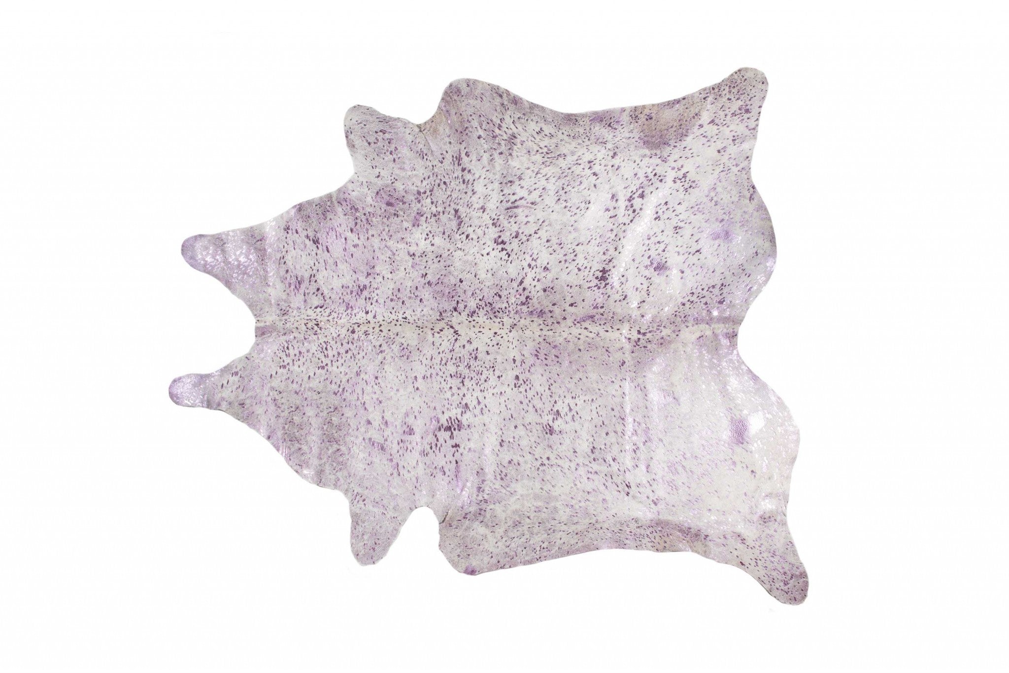 72" x 84" Grey Pink Silver Cowhide  Rug