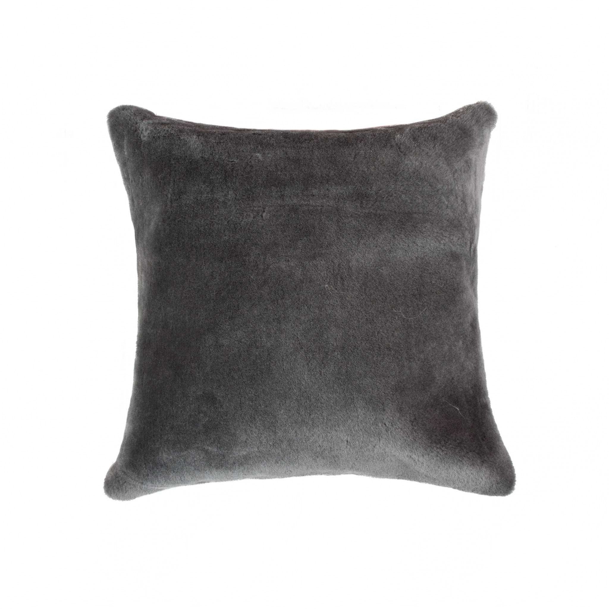 18" x 18" x 5" Grey, Nelson Sheepskin - Pillow
