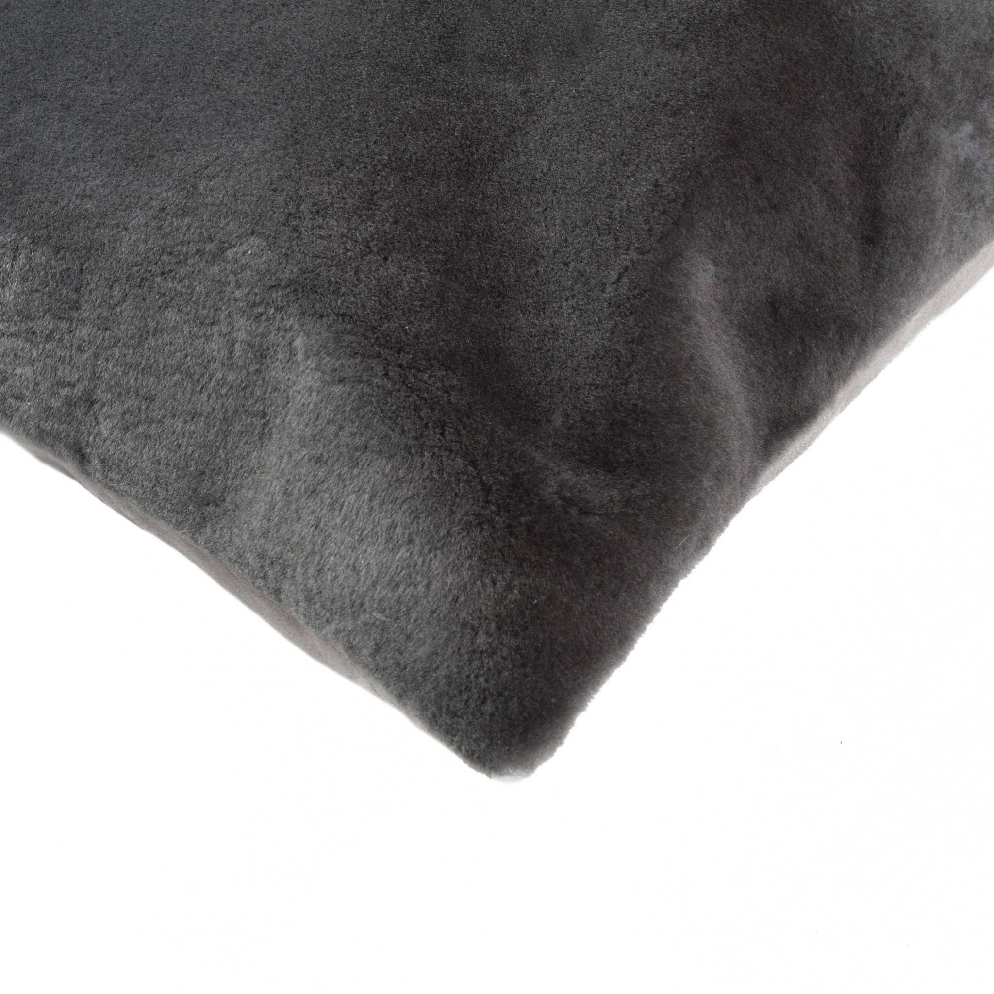 18" x 18" x 5" Grey, Nelson Sheepskin - Pillow