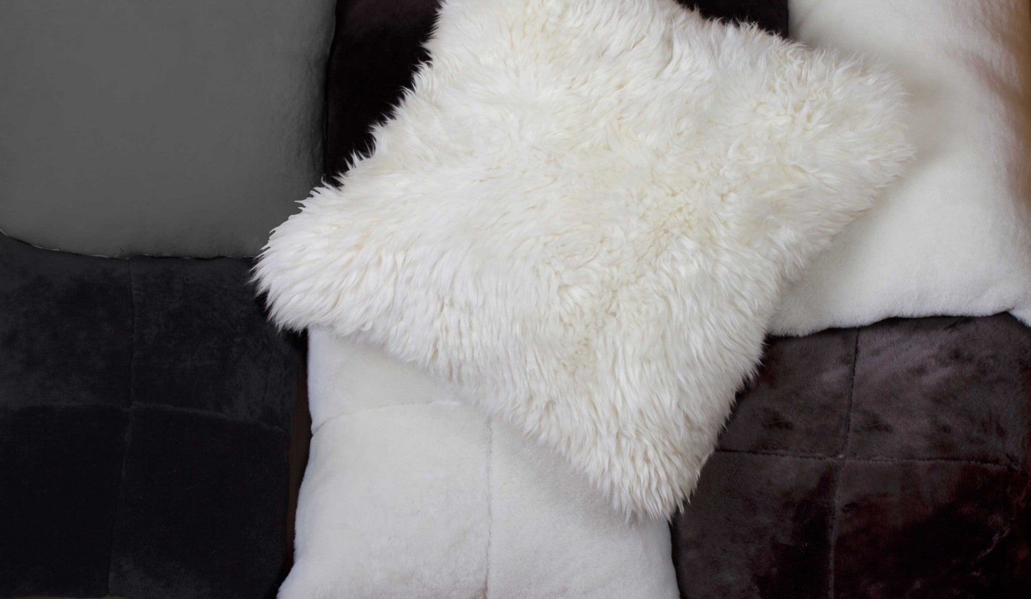 18" x 18" x 5" Grey, Nelson Sheepskin - Pillow